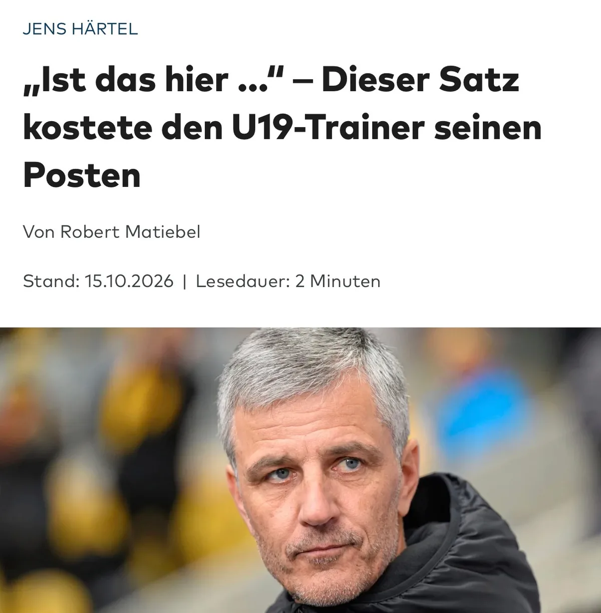 Fussbaltrainer gefeuert wegen: „Ist das hier der afrikanische Tisch?“