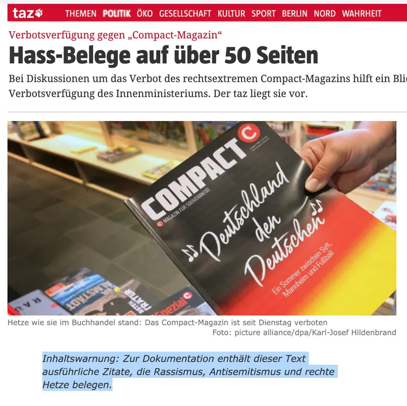 taz: Wollt Ihr den totalen Realitätsverlust?