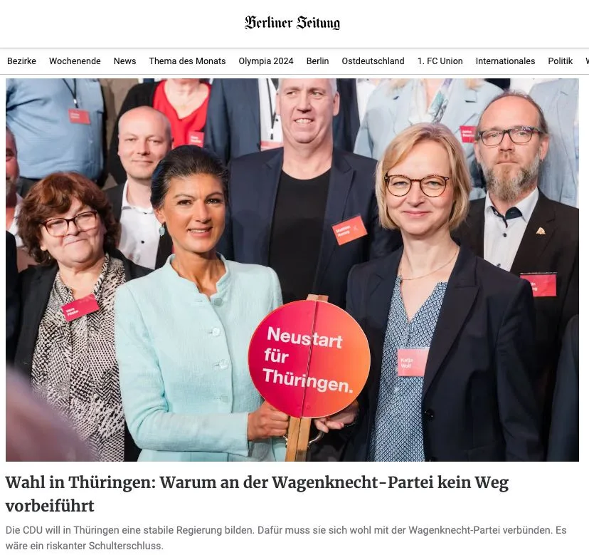 Ausgerechnet Wagenknecht wird sich in #Thüringen wohl für ein Mettbrötchen verhuren