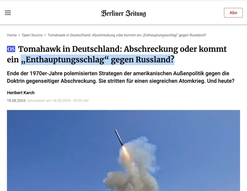 "Enthauptet" wird einzig Deutschland, wenn Russland wieder von seinem Boden aus angegriffen wird