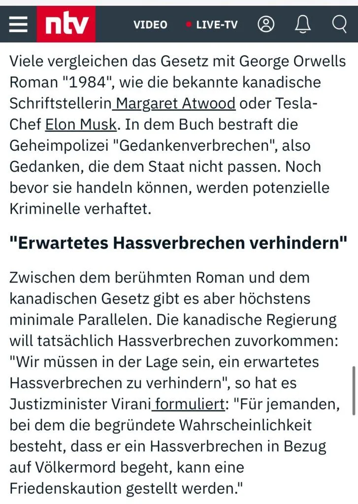 In Kanada ist der Faschismus voll entfaltet