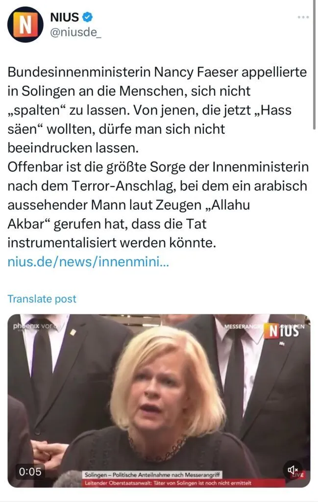 Nancy Faeser kommt aus der Hölle