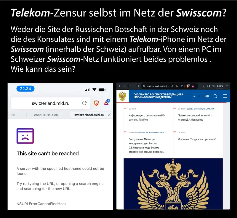 Telekom-Zensur selbst im Netz der Swisscom?