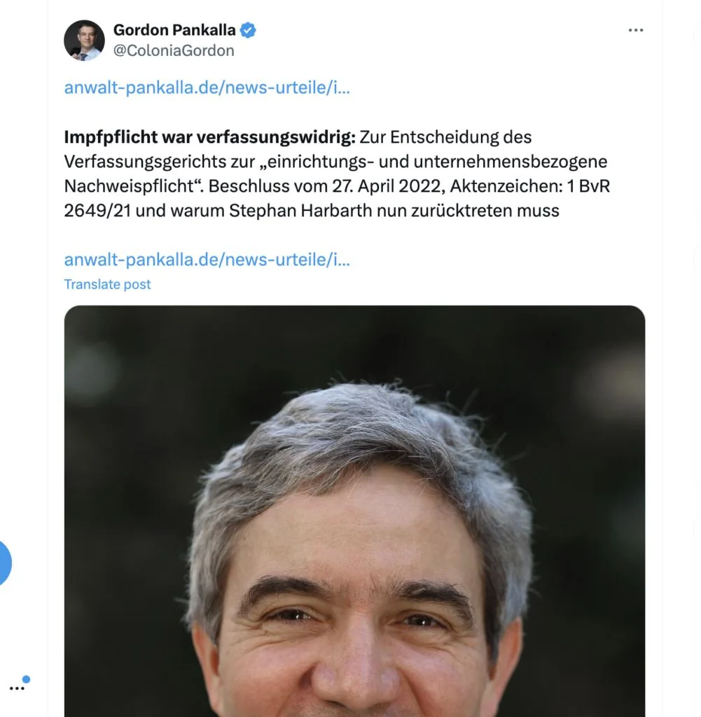 Spoiler: Die "Impfpflicht" bleibt "verfassungsgemäß" und nicht ein Regimefunktionär wird zurücktreten