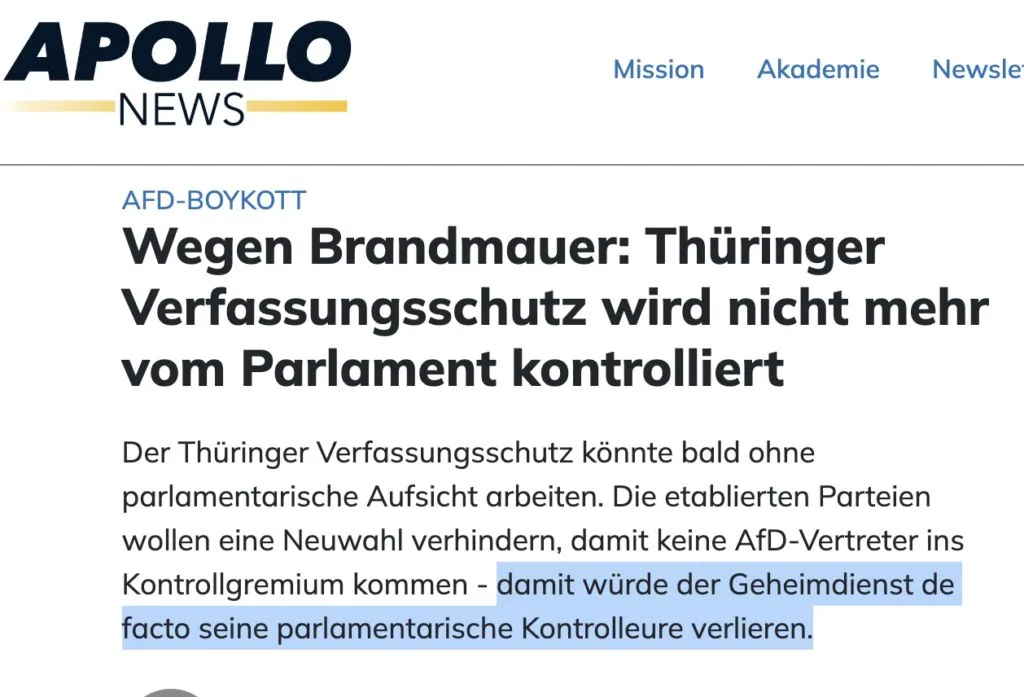Wahlhilfe für Brandenburger: "CDU", "SPD" und "Grüne" bereiten in Thüringen unkontrollierten Geheimdienst nach "Gestapo" & "Stasi"-Prinzip vor