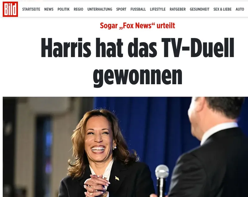 BILD-"Journalisten" auf Halluzinogenen: "Harris gewinnt TV-Duell" ☺️
