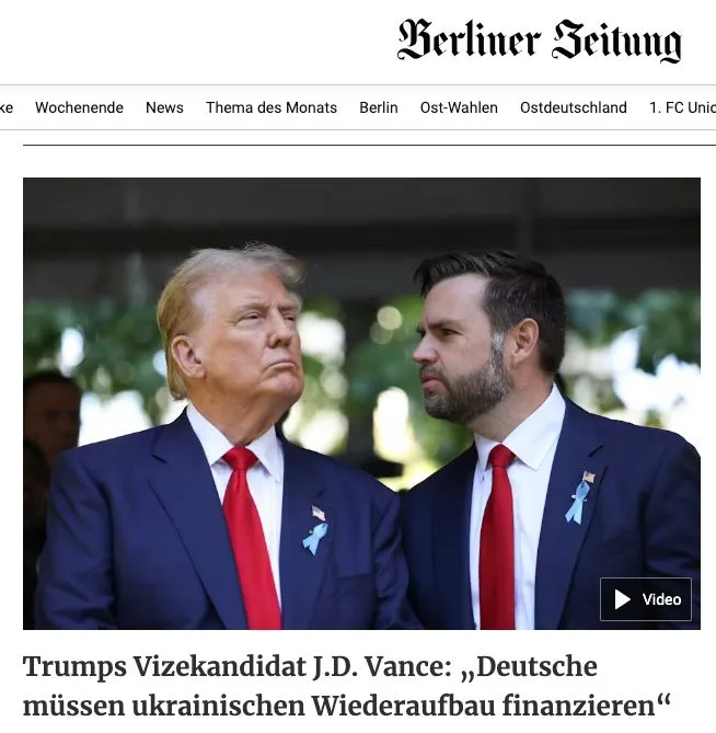 Donald Trumps Vize: Deutschland soll Ukraine- "Wiederaufbau" bezahlen