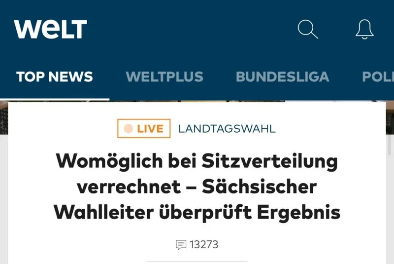 Natürlich: "überraschende Korrektur" zu Lasten der AfD