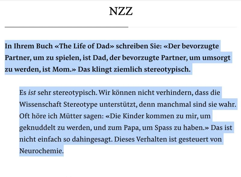 Skandal! Wissenschaftlerin weisst neurochemischen Unterschied zwischen Vätern und Müttern nach :)
