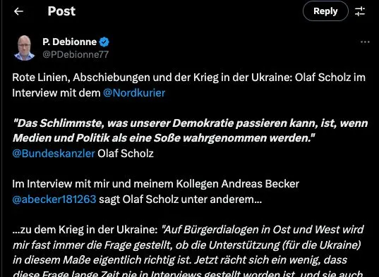 "Nordkurier" veröffentlicht Gefälligkeitsinterview mit Olaf Scholz