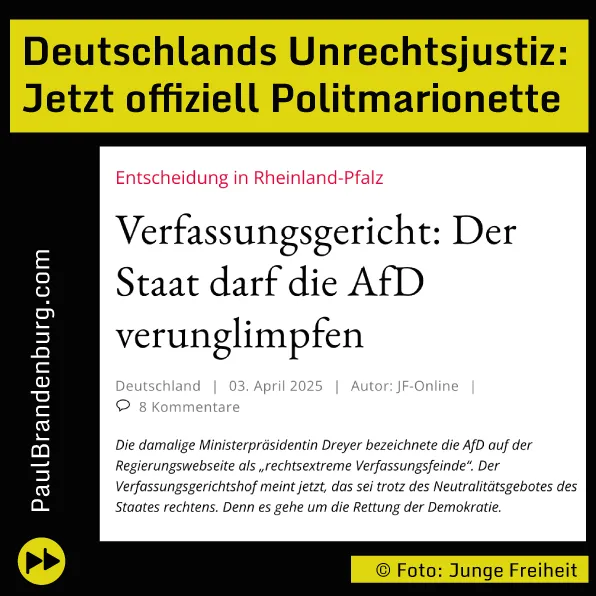 Deutschlands Unrechtsregime dreht völlig durch