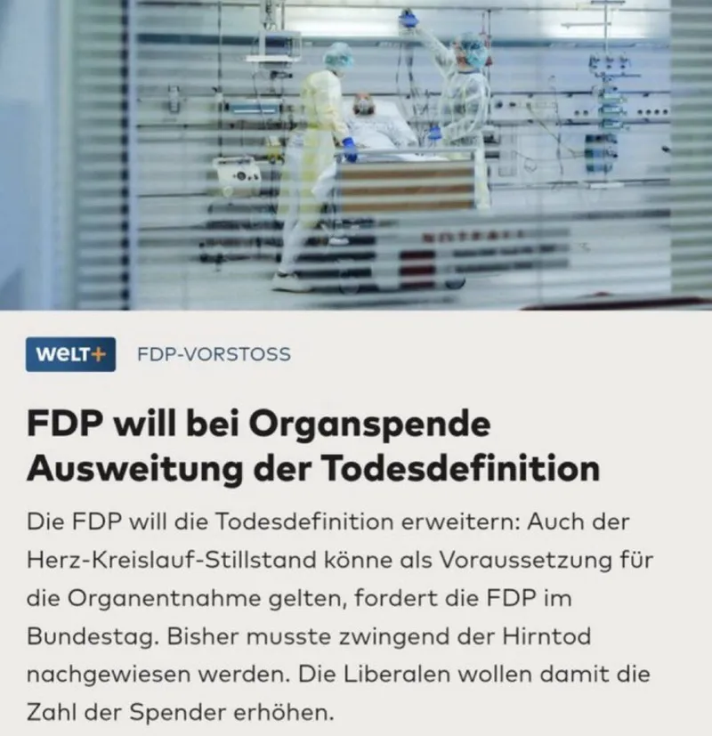 Ärztliche Empfehlung: Jeder sollte seine anonyme "Organspende" schriftlich regeln. Jetzt.