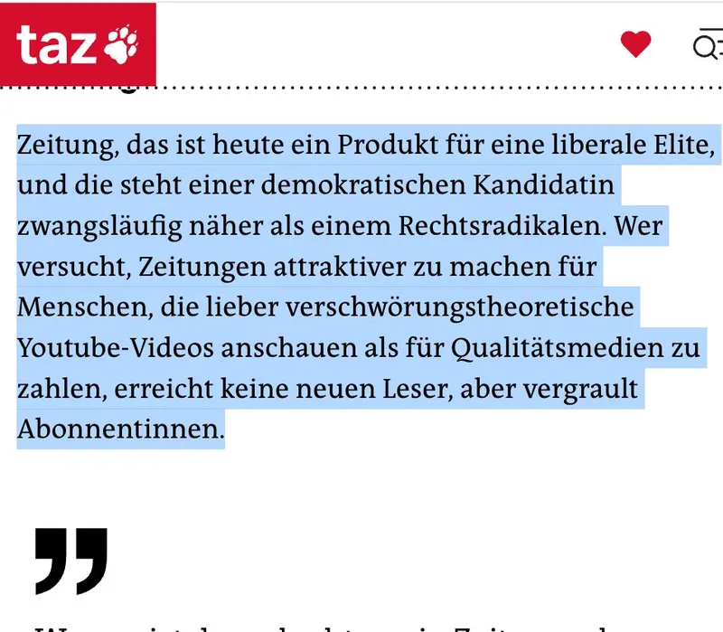 "Wer kein Altpapier liest, ist rechtsradikaler Abfall" - die Elite