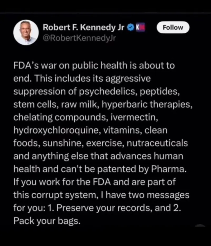Wenn RFK diese Ankündigung wahr macht, ist die Pharma-Mafia erledigt