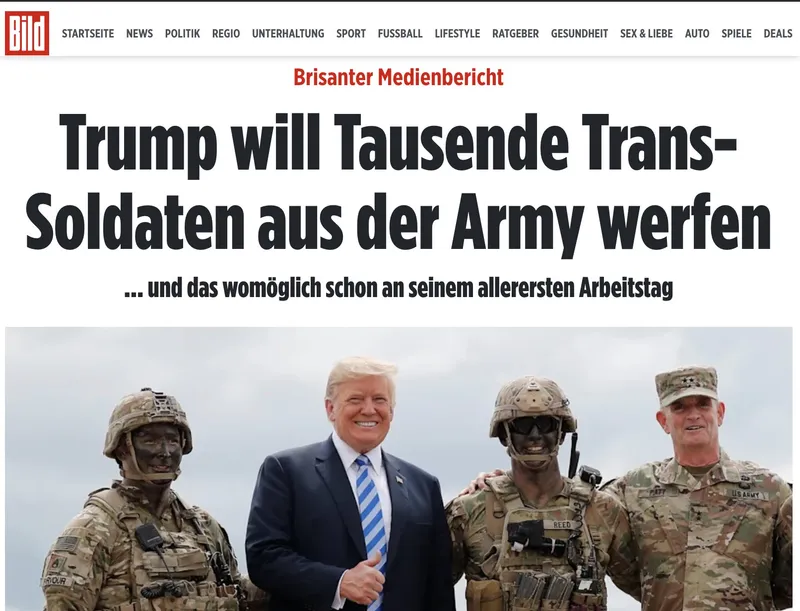 Donald Trump will angeblich alle "transsexuelle" Soldaten feuern
