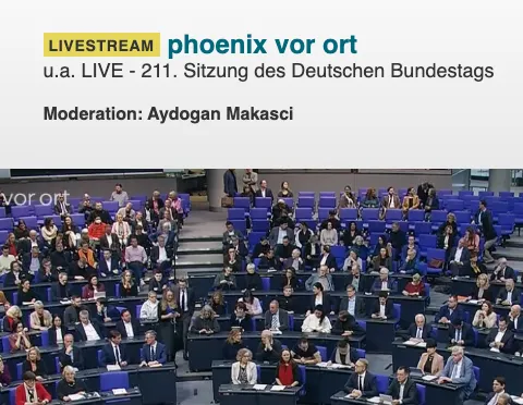 Wahnsinn: Staatsfunk "Moderator" Gerd-Joachim von Fallois (@phoenix_de) verbreitet in Bundestags-Livestream Hetzpropaganda gegen "AfD" (keine "demokratische" Partei)
