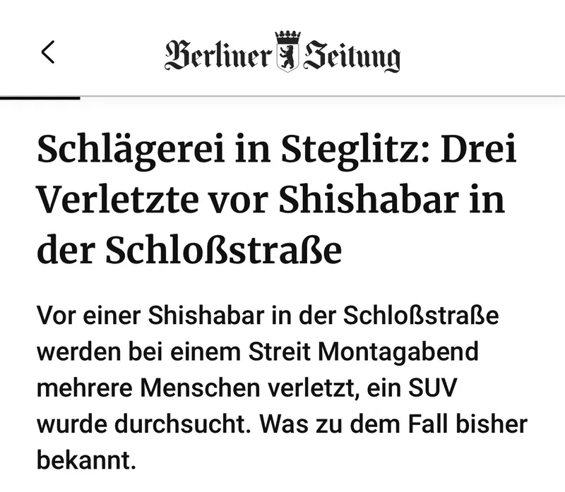 Schlägerei, Shisha, SUV: aber keine Vornamen. Ich weiss, was Ihr Rassisten jetzt denkt :)