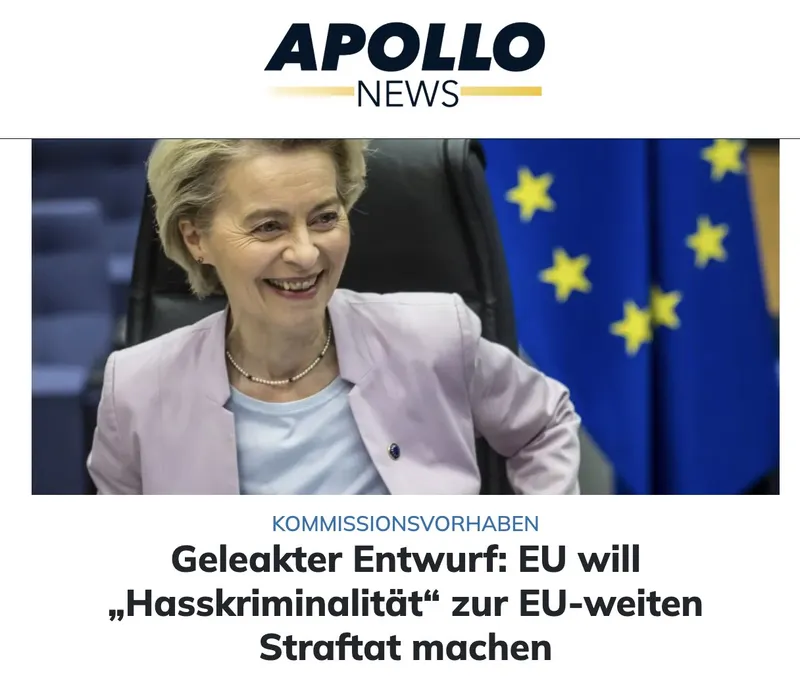 Full Orwell: "EU" plans to criminalize free speech - again