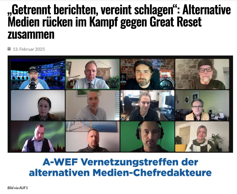 Report24: "„Getrennt berichten, vereint schlagen“: Alternative Medien rücken im Kampf gegen Great Reset zusammen"