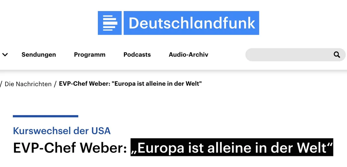 ++ Korrektur ++ "Europa ist ein Geisterfahrer"