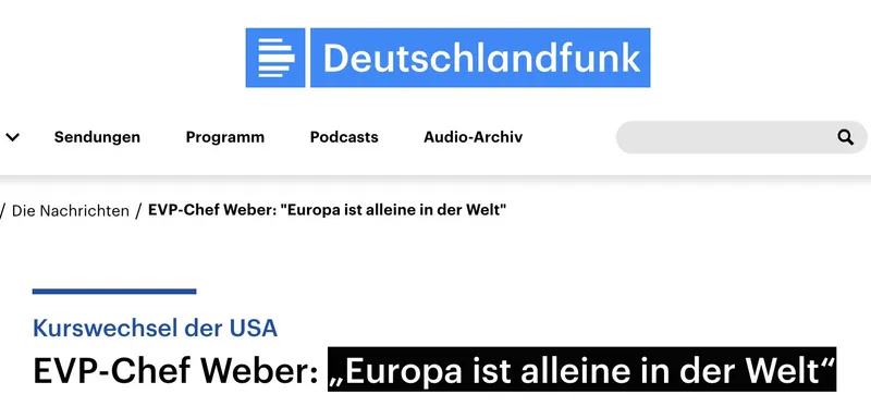 ++ Korrektur ++ "Europa ist ein Geisterfahrer"