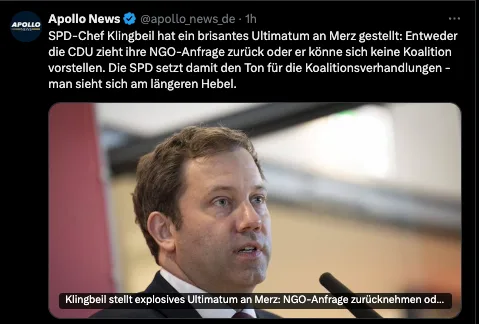 Erinnerungsserivce: DOGE in Deutschland wäre das Ende der Parteienkorruption. Darum wird es mit der Parteienkorruption kein DOGE in Deutschland geben ;)