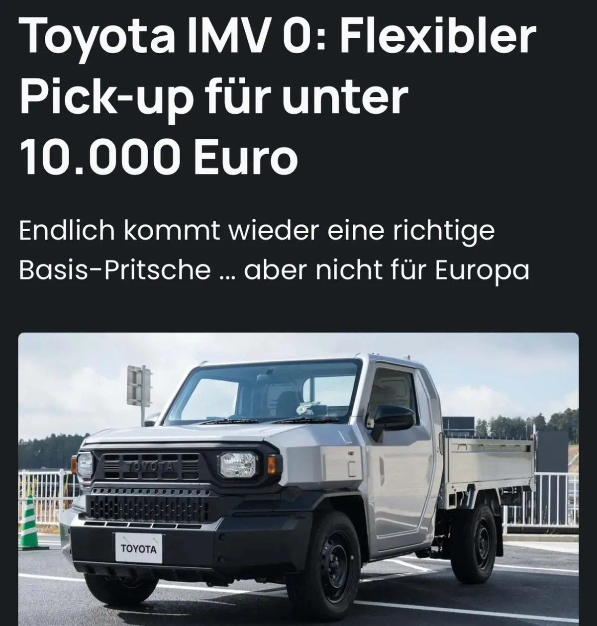 Toyota-Neuwagen unter 10.000 Euro: ohne “EU”-Fascho-Technik