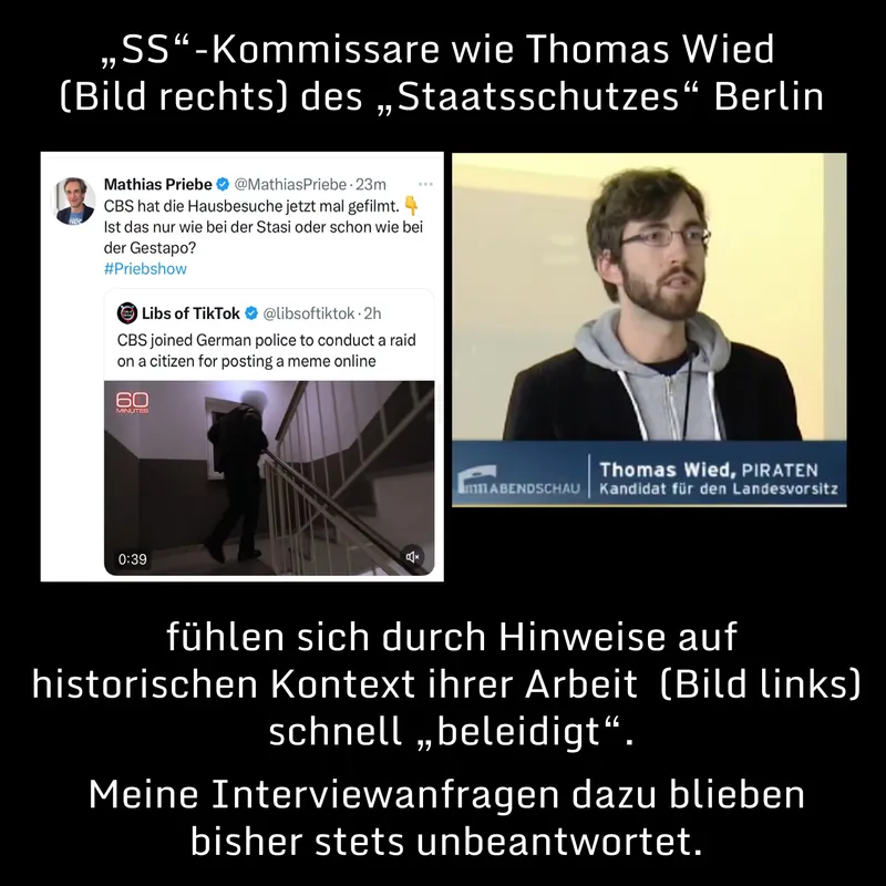 "SS"-Kommissare wie Thomas Wied aus Berlin verweigern meist die Antwort auf Presseanfragen zu ihrer Arbeit