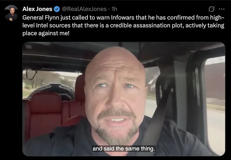 BREAKING: Bericht über geplanten Mordanschlag auf Alex Jones (Infowars)
