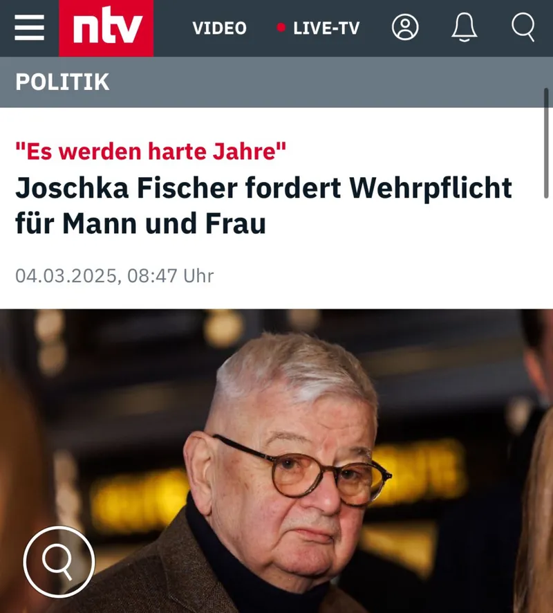Seltsam: Es sind meist Gallertberge und Östrogenpanzer, die junge Männer in den Krieg schicken möchten.