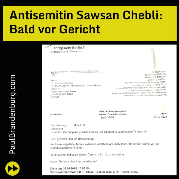 Antisemitin Sawsan Chebli: Bald vor Gericht