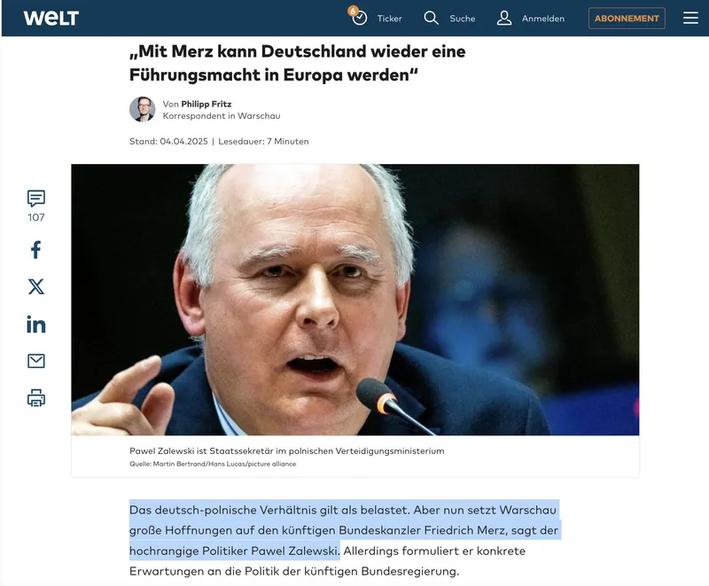 "Mit Friedrich Merz zur Führungsmacht": Zeitgleiche Verbaerbockung aller @WEF-Regime in der "EU"? Welche Werbeagentur reicht Donald Tusks Marionettentruppe in Polen wohl die Stichworte rein? ☺️