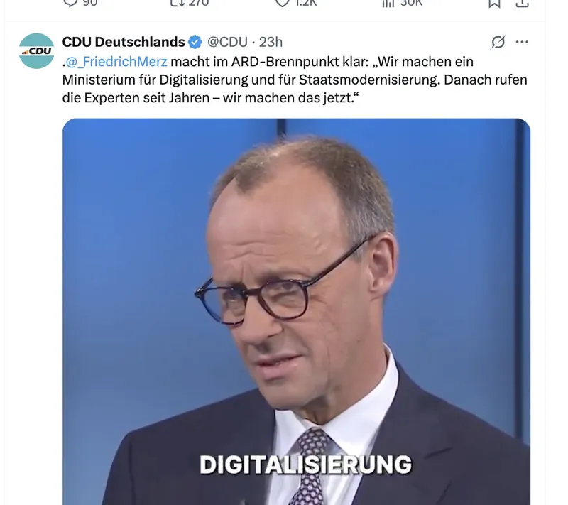 Schon jetzt ein Ministerium für "Digitalisierung"! In zehn Jahren dann eines für "Künstliche Intelligenz"! Deutschland holt auf ?