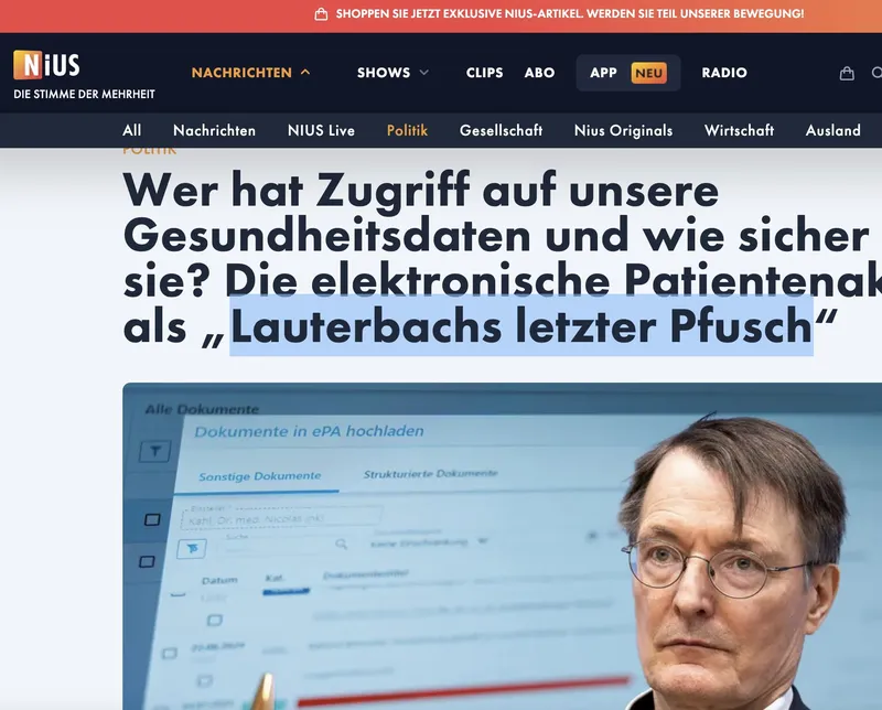 Wer Nius abnimmt, Karl Lauterbach habe bei seiner digitalen Spionageakte "gepfuscht", der nimmt Julian Reichelt auch ab, er habe nur "Fehler" gemacht, bei seiner früheren Regimepropaganda für diesen Massenmörder ;)