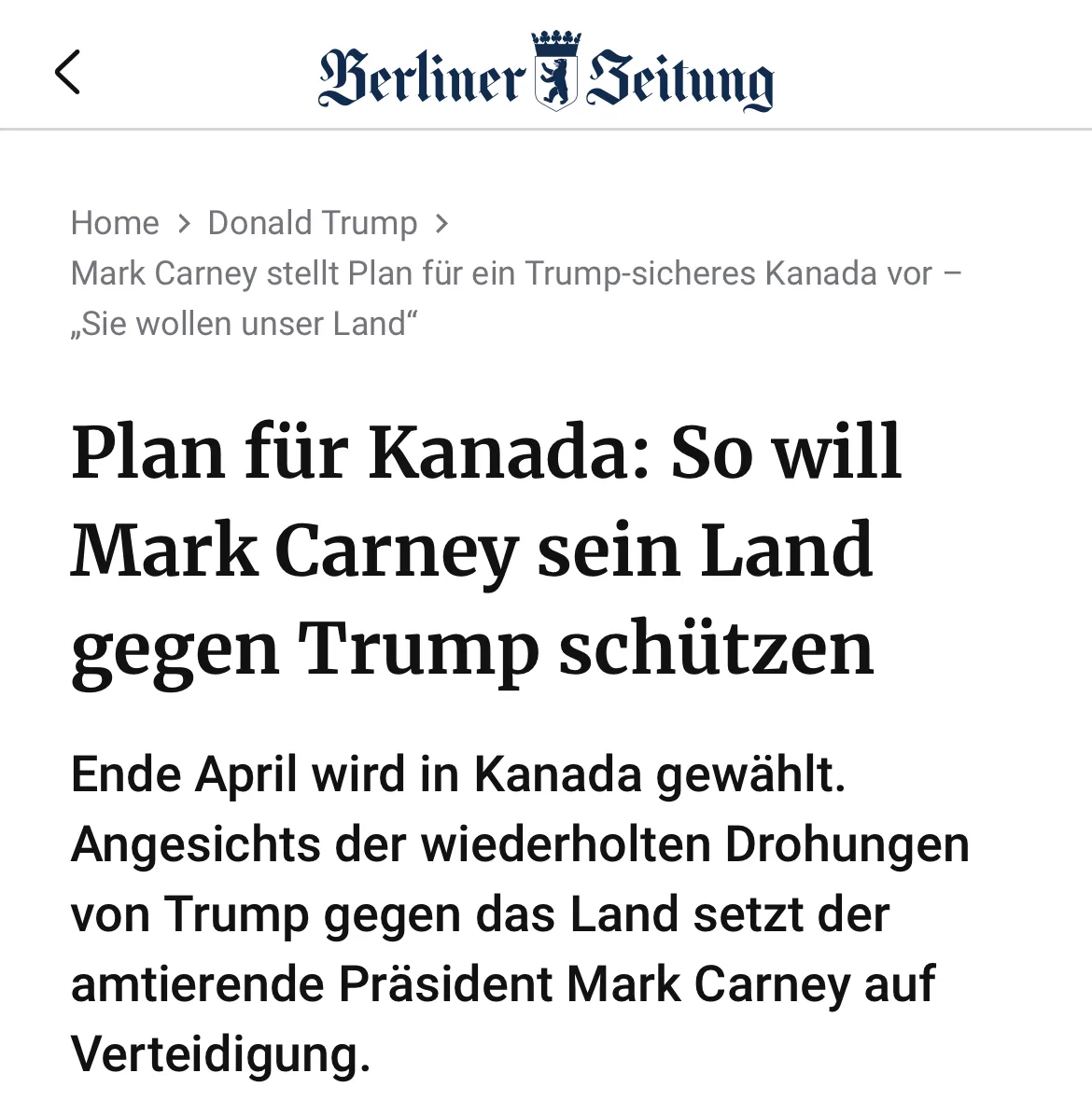 "Präsident" Kanadas warnt vor "Klimawandel": Journutten der @BerlinerZeitung erreichen neues Maximum der Inkompetenz ☺️