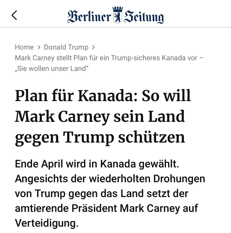 "Präsident" Kanadas warnt vor "Klimawandel": Journutten der @BerlinerZeitung erreichen neues Maximum der Inkompetenz ☺️