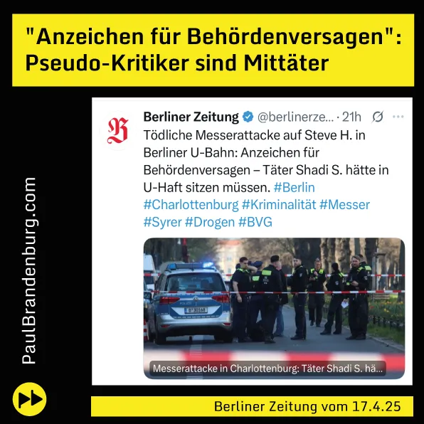 "Anzeichen für Behördenversagen" angesichts staatlicher Massenmorde: Pseudo-Kritiker sind die Mittäter des Regimes