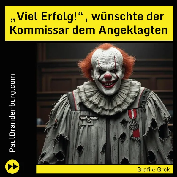 "Viel Erfolg!", wünschte der Kommissar dem Angeklagten
