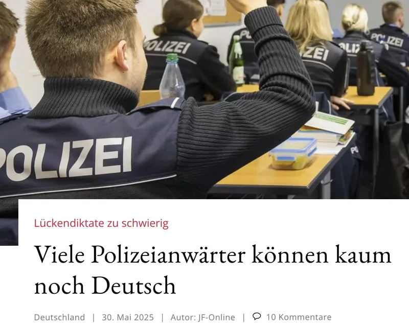 Die Böcke sind schon lange Gärtner: Polizisten beherrschen kaum noch Deutsch. Wer in Schwarzbärte in Uniform der @polizeiberlin gesehen hat, ahnt warum ;)
