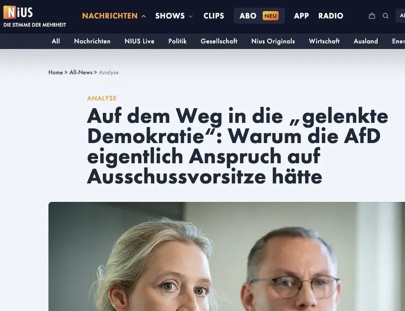 Deutschland immer nur "auf dem Weg" in die Tyrannei: Pseudokritische Propaganda-Schleudern wie @niusde_  werden den Versuch niemals aufgeben, den stattgehabten Staatsstreich zu relativieren.