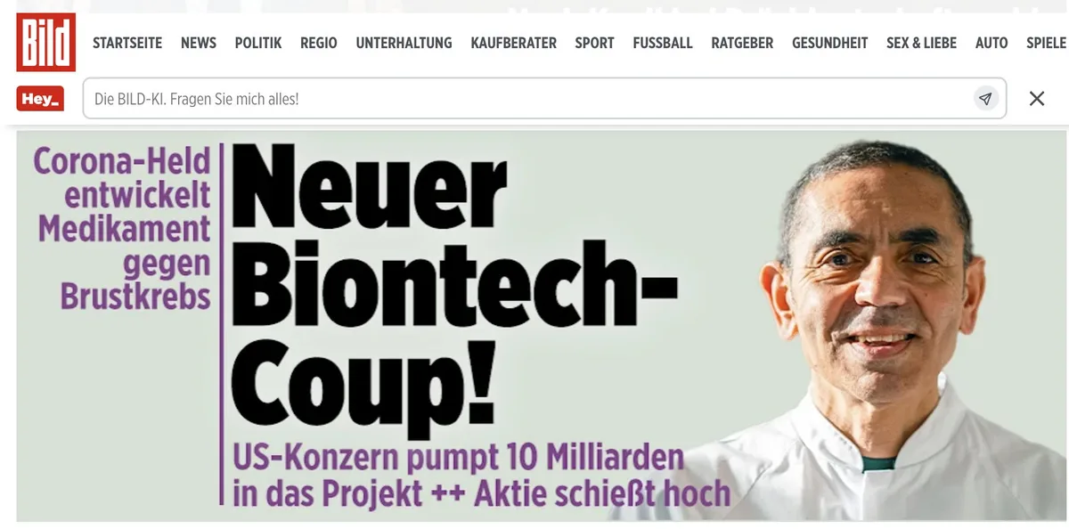 Propaganda-Maschine @bild bejubelt Massenmörder & Betrüger Ugur Sahin bis heute als "Corona-Held"