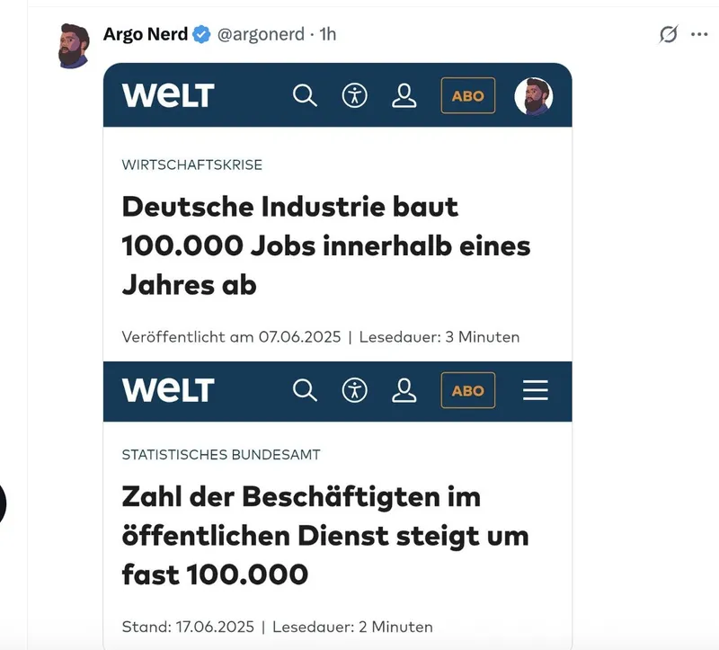 Deutschlands Wirtschaftspolitik in einem Bild – von @argonerd