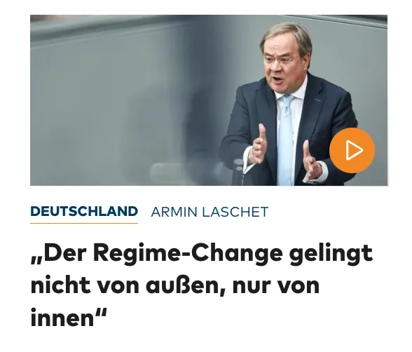 BREAKING ++ CDU-Funktionär Armin Laschet fordert Militärintervention gegen Deutschland: "Regime-Change gelingt nur von außen".