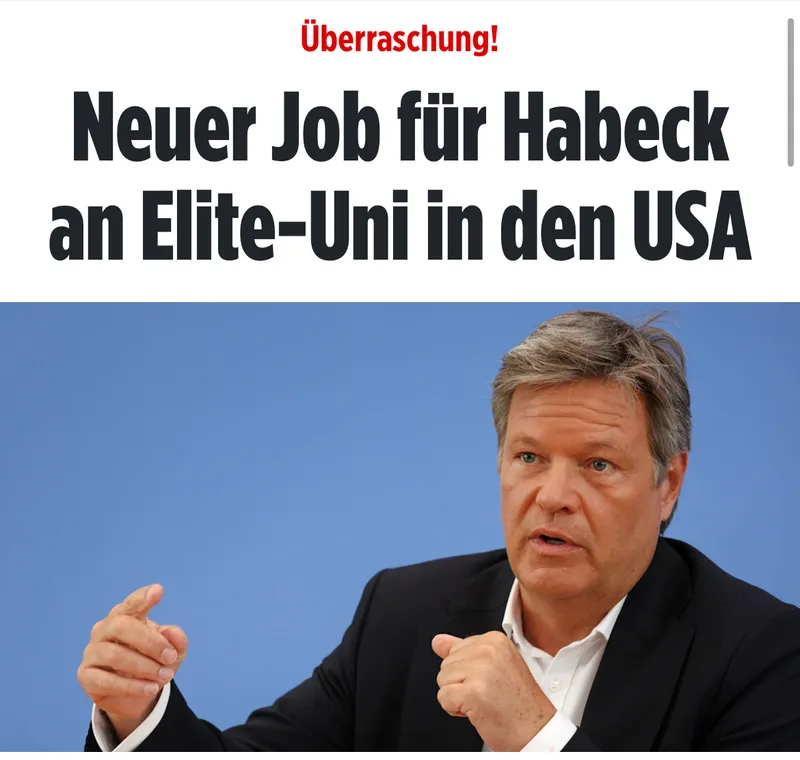 Mehr gibt es über US-"Elite"-Unis nicht zu wissen: Robert "Insolvenz" Habeck ist jetzt an einer "Dozent" ☺️