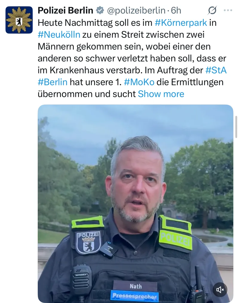 Unsere Parks, Schwimmbäder, Bahnhöfe und Innenstädte sind verloren an Mörder & Vergewaltiger - weil die @polizeiberlin den Willen ihrer Herren durchsetzt.