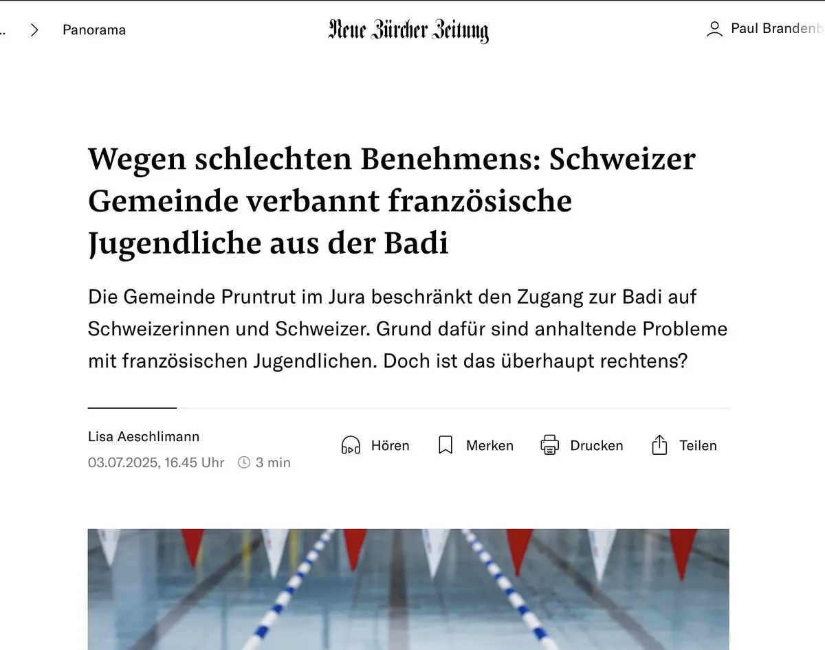 Schweizer Freibad sperrt Invasoren aus