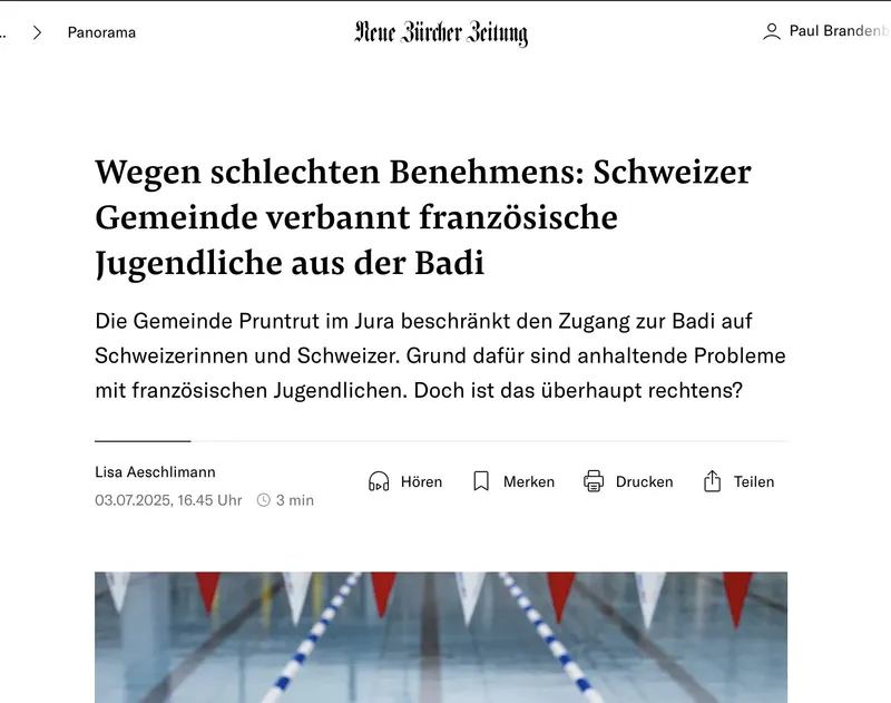 Schweizer Freibad sperrt Invasoren aus