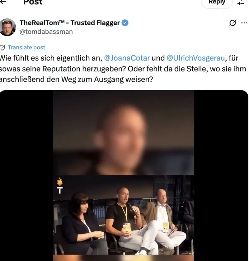 Der Lügner @tomdabassman verbreitet auf @X aus (vermeintlicher) Anonymität über mich die Darstellung, ich hätte auf dem Afuera-Fest 2025 der @Die_Libertaeren zur Gewalt aufgerufen. Das Gegenteil ist der Fall: ich habe vor Gewalt durch das Regime gewarnt. 