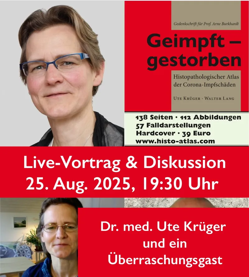 Veranstaltungstipp: Live-Vortrag & Pulikumsdiskussion – Dr. med. Ute Krüger: Coronaimpfung aus Sicht einer Pathologin