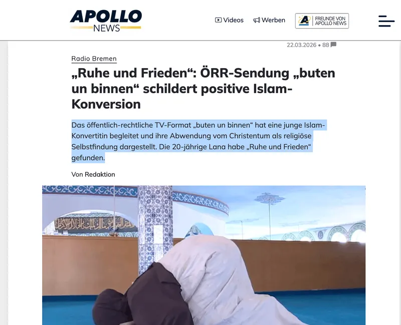 Erinnerungsservice: Islam ist das Gegenteil von Toleranz und Pluralität. Islam ist nicht vereinbar mit unserem Grundgesetz.